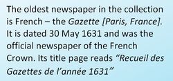 The oldest newspaper The oldest newspaper