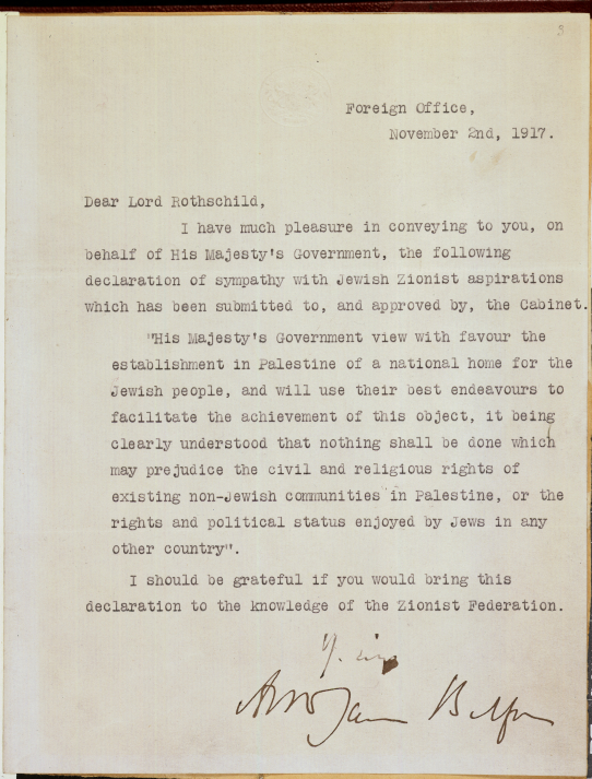 Balfour Declaration 013028