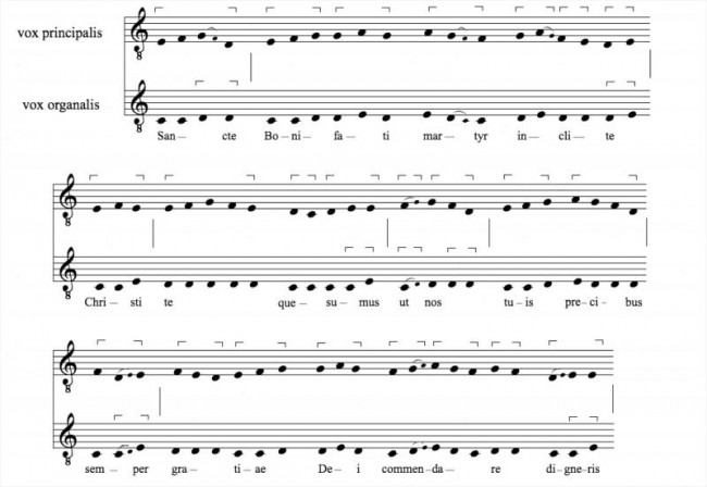 Organum in modern notation