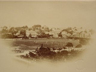 Cricketers on the George Town Parade Ground