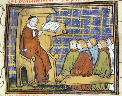 Image result for medieval manuscript lecturer