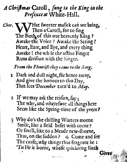Robert Herrick: a Christmas Caroll, sung to the king in the Presence at White-Hall (E.1090)
