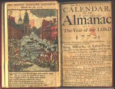 SMALL Massachusetts Calendar 1772 p p 2517 n (3)