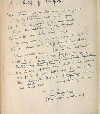 Wilfred Owen: draft of Anthem for Doomed Youth