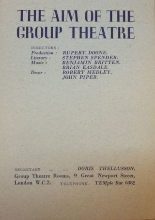 Pamphlet about the Group Theatre (London: Group Theatre, 1938?). LD.31.a.2219.