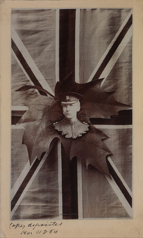 Likeness_on_maple_leaf_with_Union_Jack_as_background_(HS85-10-11254)