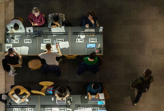 View of people researching at the British Library. Photo by Tony Antoniou