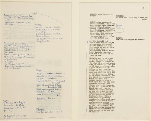 Olivier's annotated screenplay for Macbeth