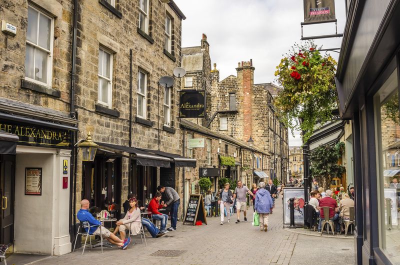 Street of businesses in Harrogate