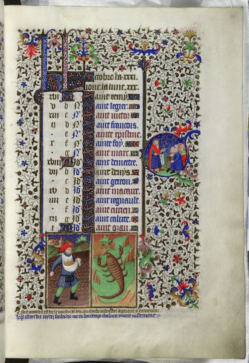 A Calendar Page For October 16 Medieval Manuscripts Blog