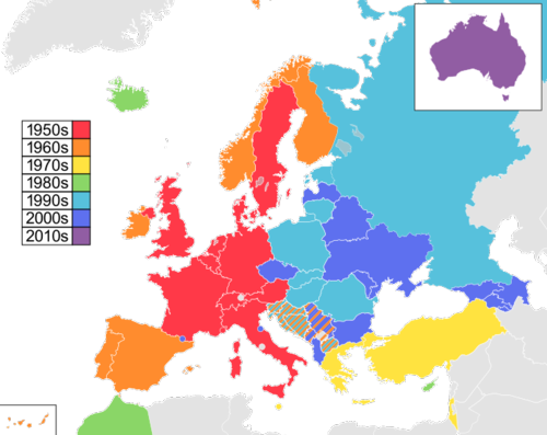 Eurovision map